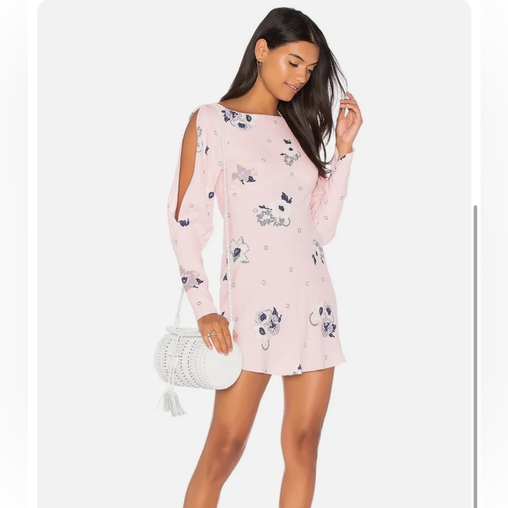 Free People Pink Sunshadow Mini Dress Size